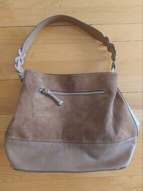 Parfois Suede Shoulder Hobo Bag in Tan